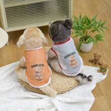 Pet Summer Clothes For Cats And Dogs, Breathable And Thin Mesh Fabric, Colorful Bear Design, Large Size Vest For Golden Retriever And Bichon Frise