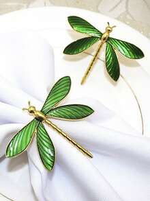 1 Miếng Thanh tú Màu xanh lá con chuồn chuồn Hình dạng Vòng khăn ăn Đối với Bộ đồ ăn , Hợp kim kẽm - Nhiều màu - Xem 7