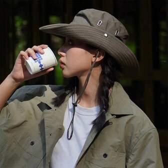 New Style Sun Hat/Bucket Hat/Outdoor Waterproof Hat/Hiking Hat/Western Hat Brim/Uv Protection Women's Hat Cowboy Hat