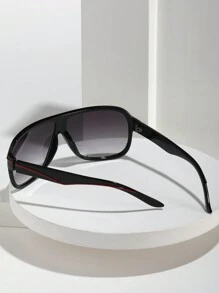 POLASUP 1 件复古 PC 塑料框架经典飞行员时尚眼镜，带装饰线（含眼镜带和礼品包装），适合户外活动、运动、驾驶、骑自行车、男士夏季海滩度假、户外、旅行 - 黑與白 - 查看 6