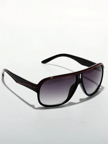 POLASUP 1 件复古 PC 塑料框架经典飞行员时尚眼镜，带装饰线（含眼镜带和礼品包装），适合户外活动、运动、驾驶、骑自行车、男士夏季海滩度假、户外、旅行 - 黑與白 - 查看 3