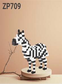 1 Stück handgefertigtes DIY Nanoblock Modell, witzige Tiere Serie Schaf/Zebra/Giraffe/Eisbär, Bausteine für Erwachsene, Sammlerstück, Geschenk zu Neujahr/Geburtstag