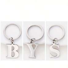 1 buc. Breloc unisex cu litere A-Z din oțel inoxidabil Breloc cu litere simplu cadou pentru prieten, pandantiv pentru bagaje Rechizite școlare Cadouri pentru profesori Accesorii pentru profesori înapoi la școală