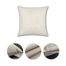 1pc Linen Pillow Case Contemporary Minimalist Green Plant Room Sofa Decoration - Light Grey - View 7