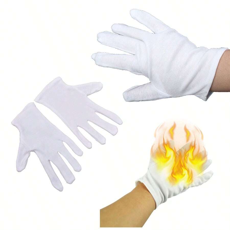 2 Pairs, White Magic Gloves Can Perform Gloves Fire, Palm Flame, Can