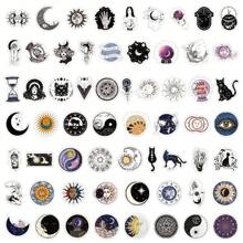 60pcs/Pack Astrology Gothic Stickers, Cute Cartoon Magic Aesthetic Labels Decals For Scrapbooking Self-Adhesive Envelope Seals Stationery Card, Children's Gifts Teen Party Supplies Reward Incentive Motivationstickers,Sticker Pack,Card Sticker - Apricot - View 3