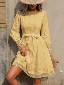Women Dresses - 黃色 - 查看 1