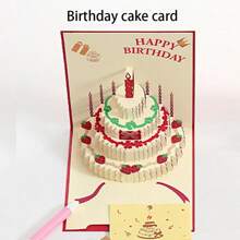 3d Birthday Card With Pop-Up Effect For Student, Friend, Colleague, Employee With Ins Style Colorful Happy Birthday Wishes - Red Three-dimensional Birthday Card - View 1