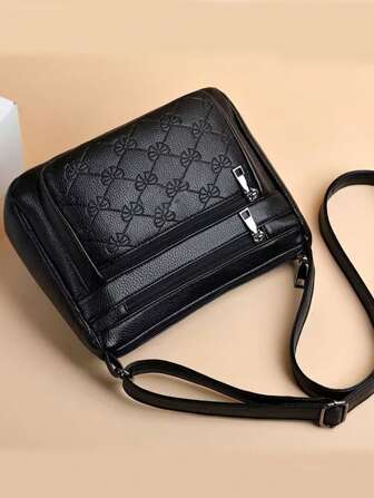 新款多功能中年女性手提包、妈妈包、婆婆包，柔软皮革质感单肩斜挎包