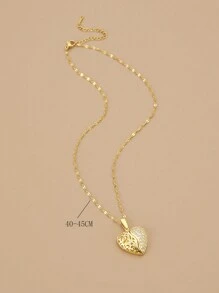 1pc Full Rhinestone Decor Stainless Steel Wing Shaped Necklace For Women - Yellow Gold - View 3