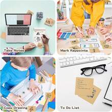 1入組Kraft便條紙2本/盒自粘便條紙超大 - 棕色 - 查看 4