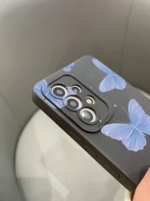 1入組TPU啞光眼睛印花黑蝴蝶圖案手機殼，與iPhone、三星、小米、華為、Oppo等兼容 - 彩色 - 查看 3