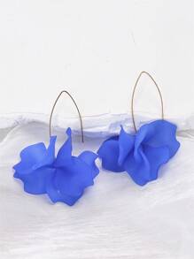 1 Par Aretes Acrílicos De Moda Con Diseño Floral Para Mujeres, Estilo Vacacional