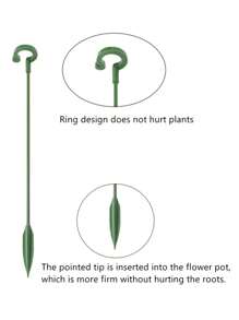 10 件装植物支撑杆、植物盆栽花卉保护器、单茎植物支撑、可重复使用的保护固定工具园艺用品、花园植物支撑桩，适用于室内外植物、花卉、西红柿、园艺工具、园艺工具 - 綠色 - 查看 6