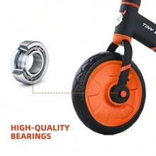 UBRAVOO Tiny Scout Balance Bike For Kids From 3 4 5 Years, 4-In-1 Toddler Bike From 3 Years With Optional Support Wheels And Pedals, Sporty Frame, 28 Cm Wheels, Saddle Height Adjustable - 橘色 - 查看 6