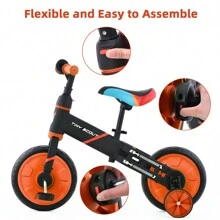 UBRAVOO Tiny Scout Balance Bike For Kids From 3 4 5 Years, 4-In-1 Toddler Bike From 3 Years With Optional Support Wheels And Pedals, Sporty Frame, 28 Cm Wheels, Saddle Height Adjustable - 橘色 - 查看 5