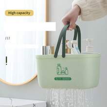 New Bathroom Storage Basket, Portable Bath Shower Caddy, Multifunctional Drain Water Basket For Household Use - Orange - View 4