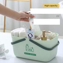 New Bathroom Storage Basket, Portable Bath Shower Caddy, Multifunctional Drain Water Basket For Household Use - Orange - View 3