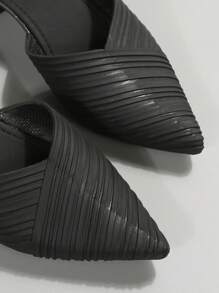 Dép mũi nhọn mới về dành cho nữ, Dép bệt thông thường mùa hè, Phiên bản giày cao gót có sẵn - màu đen - Xem 4