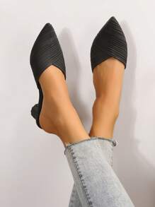 Dép mũi nhọn mới về dành cho nữ, Dép bệt thông thường mùa hè, Phiên bản giày cao gót có sẵn - màu đen - Xem 7