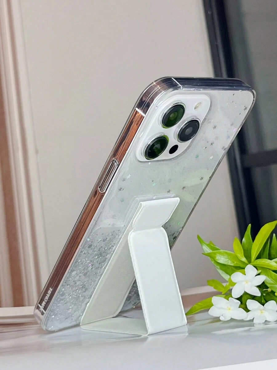 1 Miếng DIY Trắng Ốp lưng & bao da điện thoại Với Bầu trời đầy sao Long lanh Và Giá đỡ , Tương thích với iPhone Samsung Oppo HUAWEI - trắng - Xem 1