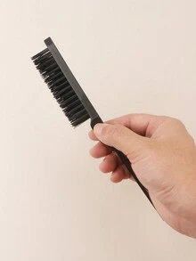 3pcs Black Combination Eyebrow Brush & Comb Set, Including Tailpoint Comb, Teasing Brush And Dual-Ended Brush For Makeup And Beauty - Black - View 5