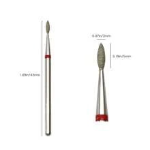 hytoos 1 mũi khoan móng tay hình ngọn lửa bằng kim cương, mũi khoan biểu bì xoay kiểu Nga, phụ kiện máy khoan móng tay điện. - Đỏ - Xem 4