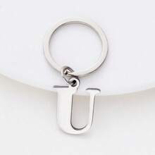 1 buc. Breloc unisex cu litere A-Z din oțel inoxidabil Breloc cu litere simplu cadou pentru prieten, pandantiv pentru bagaje Rechizite școlare Cadouri pentru profesori Accesorii pentru profesori înapoi la școală