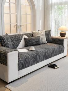 1入組Chenille 2024新款輕量豪華沙發坐墊，全季節防滑高級沙發套 - 深灰色 - 查看 3