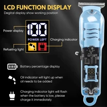 Mini Điện lực Tông đơ cắt tóc Đối với Tiệm hớt tóc Sử dụng , Trong suốt Tóc chuyên nghiệp Máy cắt Đối với Chạm khắc & Dầu Đầu Thiết kế , Có thể sạc lại Cắt tóc Máy móc Với Sức mạnh mạnh mẽ - Màu xanh lam - Xem 12