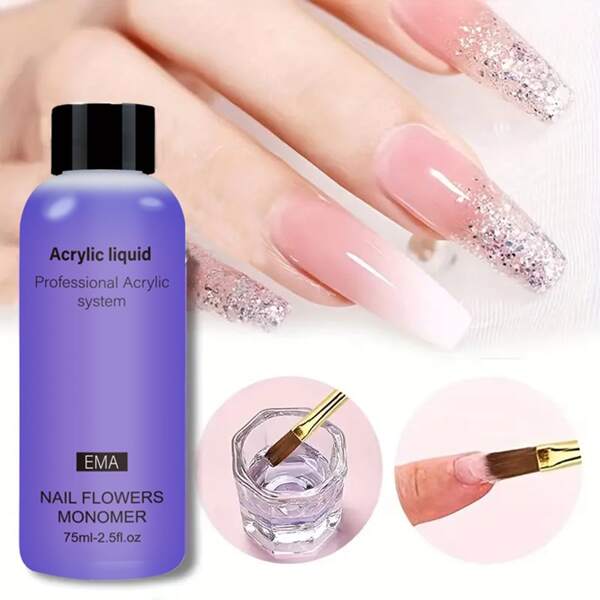 75Ml Acrylic Liquid Monomer For Acrylic Nail Extension, Nail System Kit Acrylic Nail Extension Quick Drying For Beginners, Home Solon Use