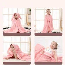 1入組嬰兒連帽浴巾,超柔軟高吸水性浴袍毯子,適合嬰兒、幼兒和嬰兒 - 超吸水、嬰兒用品淋浴禮物,男孩和女孩皆適用 - 藍色 - 查看 4