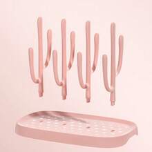 Baby Bottle Drying Rack, Space Saving Bottle Drying Rack, Teats, Pump Parts, Cups - Pink - View 5