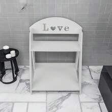 Kệ sắp xếp để bàn cho văn phòng, Giá đỡ chậu nhiều tầng để cây mọng nước và Giá đựng mỹ phẩm, Thiết kế mới sáng tạo hai lớp - trắng - Xem 3