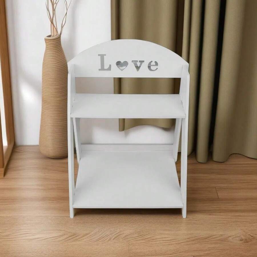 Kệ sắp xếp để bàn cho văn phòng, Giá đỡ chậu nhiều tầng để cây mọng nước và Giá đựng mỹ phẩm, Thiết kế mới sáng tạo hai lớp - trắng - Xem 1