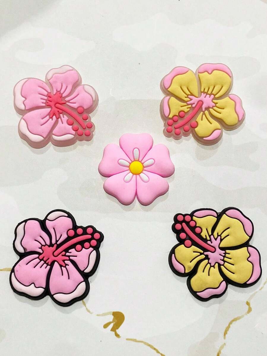 5入組花朵鞋飾軟pvc鞋墊