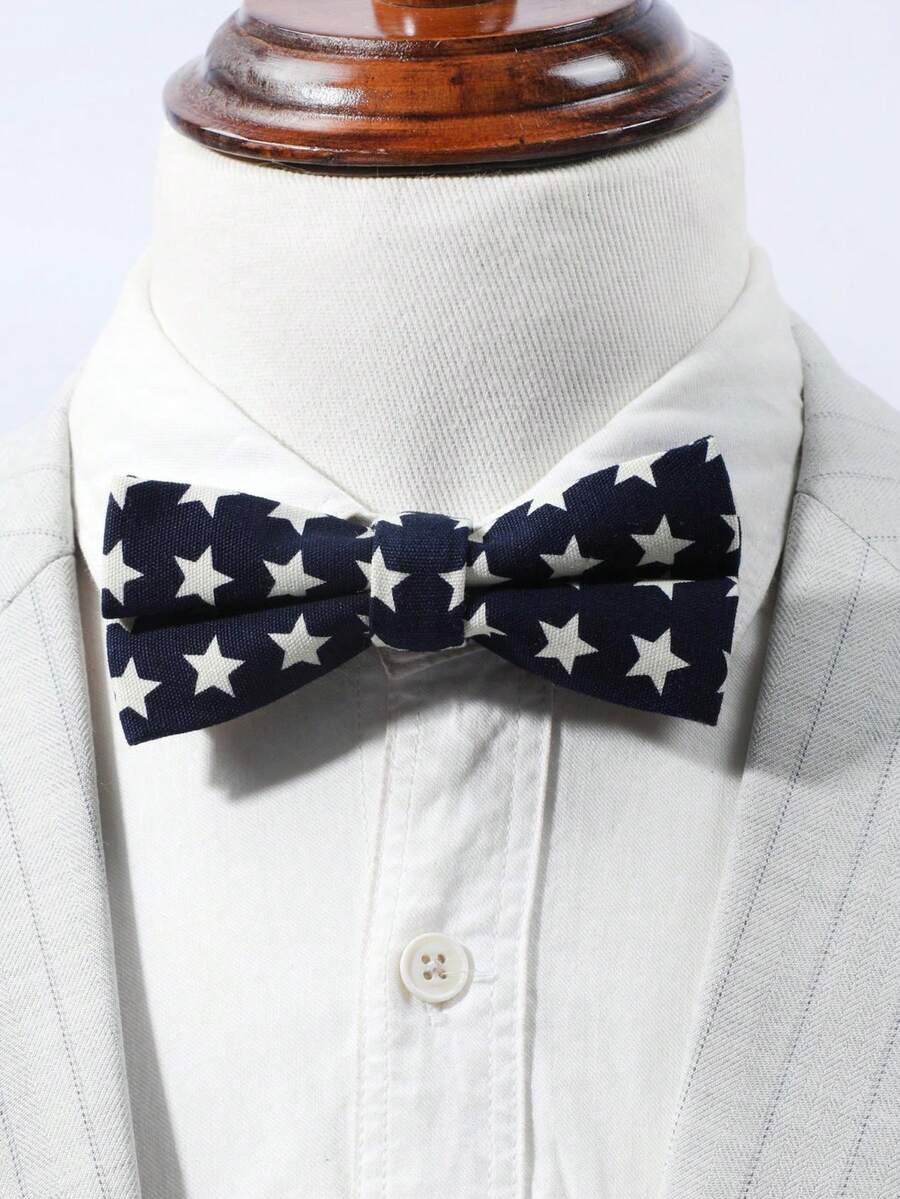 1個男士時尚星星圖案蝴蝶結,適合節日派對 - A - 查看 1
