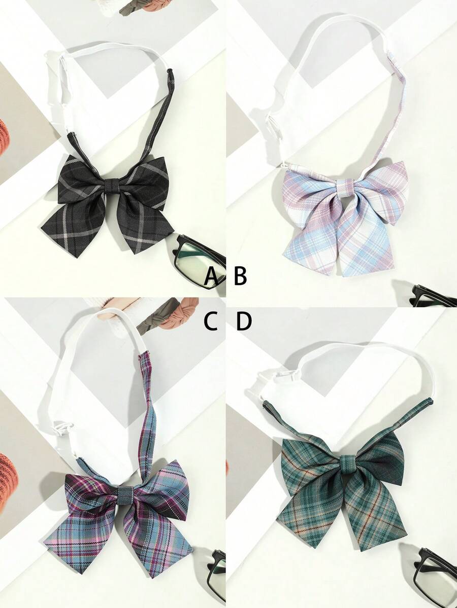 1條女士時尚預織簡約 Jk款式 領帶,適合約會、旅行、攝影等場合,搭配簡單方便 - 彩色 - 查看 1