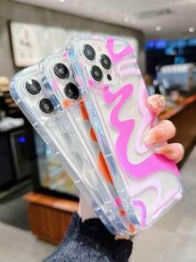 3 件/組 氣囊設計性感系列 Iphone15promax 全覆蓋防摔保護殼適用於 12/13/14 和 15plus/15pro/15,女性保護殼適用於 11/xr,玫瑰漆版 - 彩色 - 查看 2