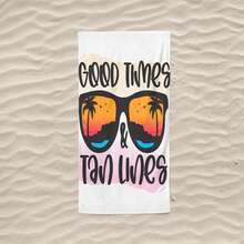 1pc Cartoon Style Sunglasses & Evening Sun Beach Towel Outdoor Unisex Accessory - Multicolor - View 1
