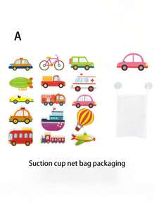 1組兒童水上遊戲玩具,牆面著膠eva浮沉嬰兒洗浴認知嬰兒浴室玩具