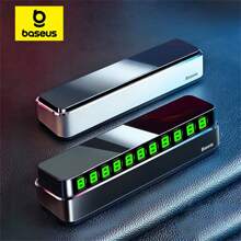 Baseus Car Phone Number Temporary Parking Card Hidden Luminous Auto Accessories Plates Car Park Stop Multiple Characters - Dark Grey - View 2