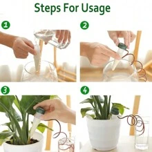 2/6 Pcs Auto Watering Devices, Potted Plant Drippers, Use This Garden Irrigation System To Provide Perfect Watering For Indoor And Outdoor Plants (Slight Dirt Won't Affect Normal Use) - Green - View 3