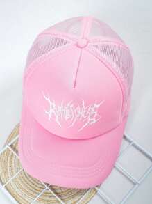Street One Embroidered Logo Breathable Baseball Mesh Cap - Pink - View 13