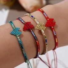 1PC 2024 Vòng tay trái tim 2024 Phụ nữ Bohemian Bileklik Vòng tay Trang sức Quà tặng cho cặp đôi - Nhiều màu - Xem 9