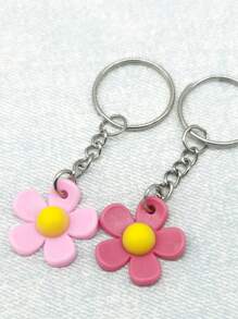 16pcs Fashionable Multi-Color Flower & Cute Cloud Keychain Set, Bag Accessories Car Accessories Bag Charm Backpack For School Goth Y2k Christmas Gift Ideas Bag Accessories Lanyards With Id Holder Car Accessories Bag Charms Car Accessories Teacher Friend Sister - Multicolor - View 3