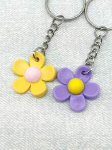 16pcs Fashionable Multi-Color Flower & Cute Cloud Keychain Set, Bag Accessories Car Accessories Bag Charm Backpack For School Goth Y2k Christmas Gift Ideas Bag Accessories Lanyards With Id Holder Car Accessories Bag Charms Car Accessories Teacher Friend Sister - Multicolor - View 4