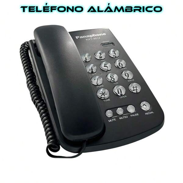 Teléfono fijo de sobremesa con cable y botón grande para oficina casa,hogar, hotel,Teléfono de escritorio con cable Teléfono de oficina Teléfono boton grande telefono fijo