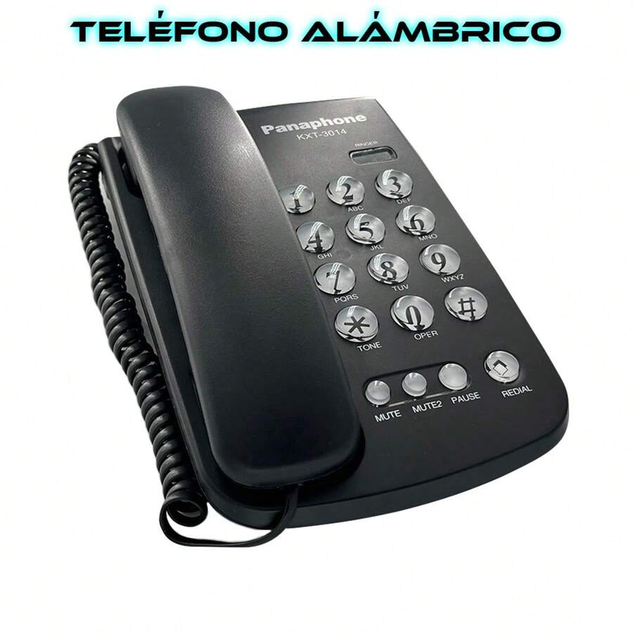 Desktop Landline Telephone With Cable And Large Button For Office, Home, Hotel, Desk Telephone With Cable Office Telephone Large Button Telephone Landline Telephone - nero - Visualizzare 1