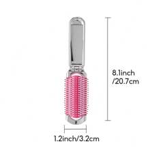 Miniso Cepillo de pelo plegable de la Colección Brillante de Barbie, Cepillo multifuncional con espejo, ideal para revisar el cabello y el maquillaje - Plateado - Ver 9